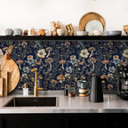 Froluya Mushroom Peel and Stick Wallpaper Dark Floral Contact Paper 16.9" x - Image 3