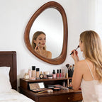 MAGFLERUM Irregular Wall Mirror, 30 * 20 inch Asymmetrical Wood Mirrors - Image 7