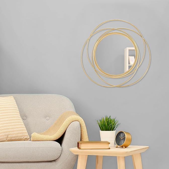 Gold Art Large Round Mirror - Image 3