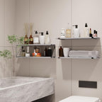Fixwal 3+1 Tier Bathroom Floating Shelves Over Toilet, 15.8in Farmhouse Rustic - Image 5
