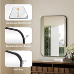 BEAUTYPEAK 20" x 28" Rectangular Aluminum Alloy Frame Wall Mounted Bathroom - Image 3
