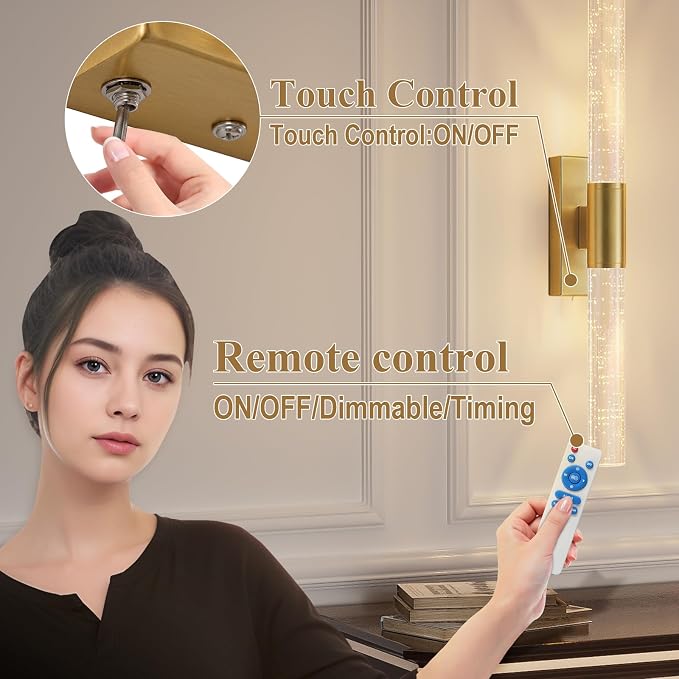 camuucci Battery Operated Wall Sconces Set of 2 Rechargeable Battery Powered - Image 6