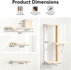 FUKUMARU Cat Wall Shelves, Stable & Safe 5 in 1 Cat Walls Furniture Set - Image 5