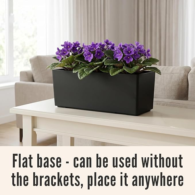 LaLaGreen Wall Planters for Outdoor Black Self Watering System Hanging Planter - Image 7