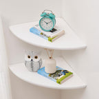 Corner Wall Shelves, Round End Wall Mount Display Shelf by Coamily