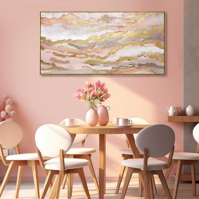 YJYart Pink Abstract Wall Art/Girl Room 20x40 Inch/Large Wall Art - Image 5