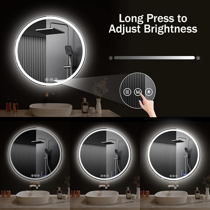 LED Bathroom Mirror 20 Inch Round Bathroom Mirror - Image 7