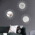 3 Pack Metal Mirrors for Wall Sunburst Wall Mirrors Home Décor Decorative - Image 3