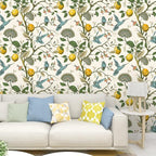 Blue Bird Self Adhesive Wallpaper Fresh Lemon Tree Peel and Stick Wallpaper - Image 3