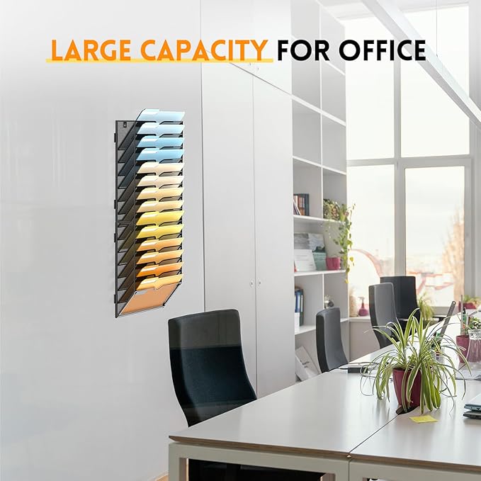 SUPEASY 14 Tier Wall File Organizer, Hanging Wall Mounted Mail Organizer - Image 6