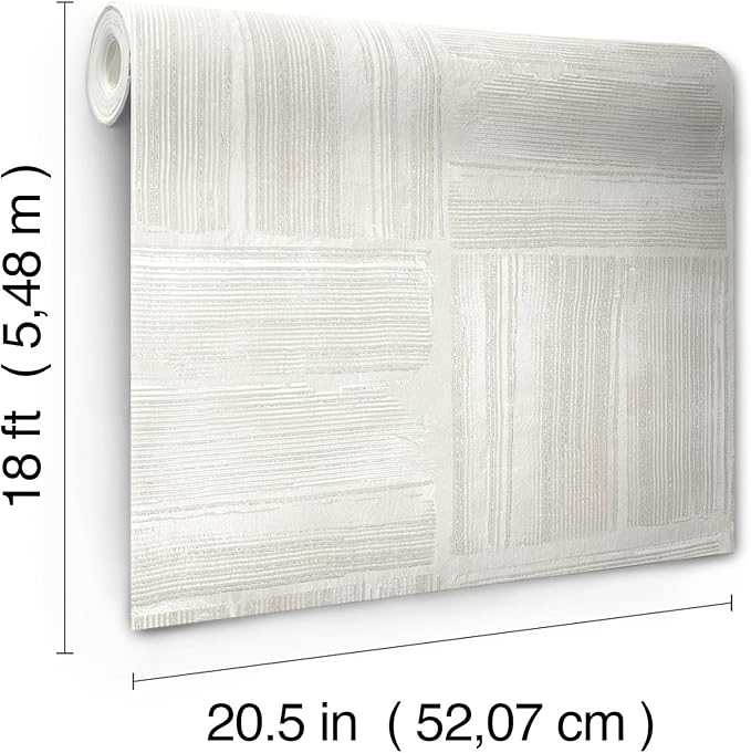 RoomMates Beige Dimensional Square Plaster Peel and Stick Wallpaper, RMK12680PLW - Image 5