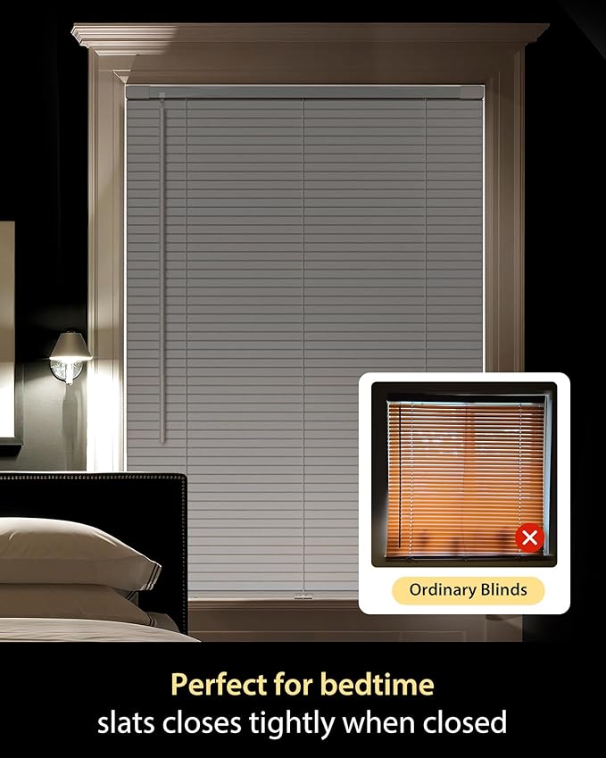UNISHADES Custom No Tools No Drill Cordless Mini Blinds, 100% Privacy L-Shaped - Image 5