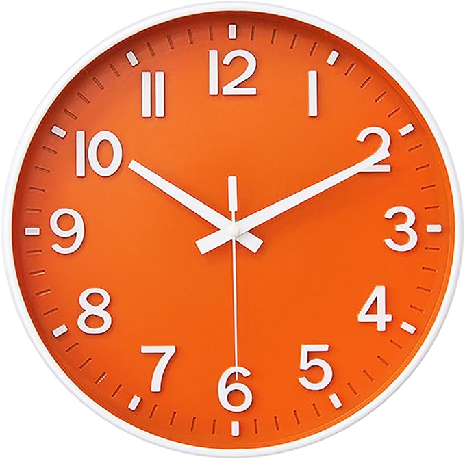 HZDHCLH Wall Clocks Battery Operated, Wall Clock Orange, 14 inch Wall Clock by HZDHCLH