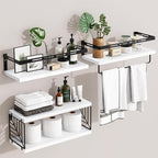 Fixwal Wall Mounted Bathroom Shelves Over Toilet, Rustic Wood Floating Shelves by Fixwal