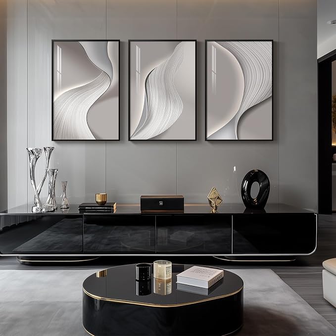 Large Framed Modern Abstract Wall Art - Image 4