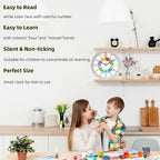 XFM Learning Clock for Kids Silent Non Ticking Battery Operated Colorful - Image 6