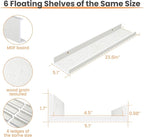 upsimples Floating Shelves for Wall, 23.6 Inch Shelves for Decor Storage Set of - Image 3