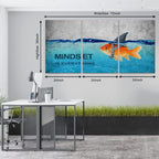 KAWAHONE 3 Panels Modern Framed Inspirational Quote Canvas Wall Art-Mindset is - Image 7