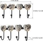 Coat Rack Wall Mounted with 4 Hook, Heart Glass Finishes Animal Pattern - Image 2