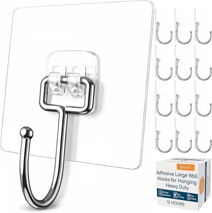 GLUIT Adhesive Large Wall Hooks by GLUIT