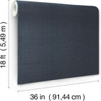 York Wallcoverings Natural Sisal Navy Peel and Stick Grasscloth Wallpaper - Image 6