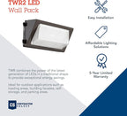 Lithonia Lighting 17" LED Wall Pack Outdoor Light Fixture, 3-Way Selectable CCT - Image 2