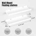 RICHER HOUSE 8 Set Floating Wall Mounted Shelves, Nursery Hanging Book Shelves - Image 3