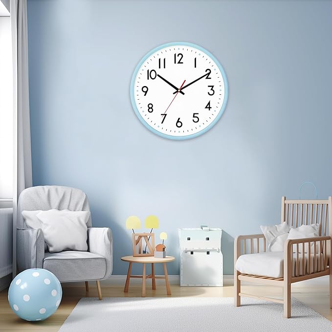 HZDHCLH Wall Clock Silent Wall Clocks Battery Operated 10 Inch Modern Non - Image 8