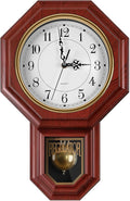 Regulator Wall Clock with Pendulum, Imitation Red Wood Plastic Wall Clock by Unknown