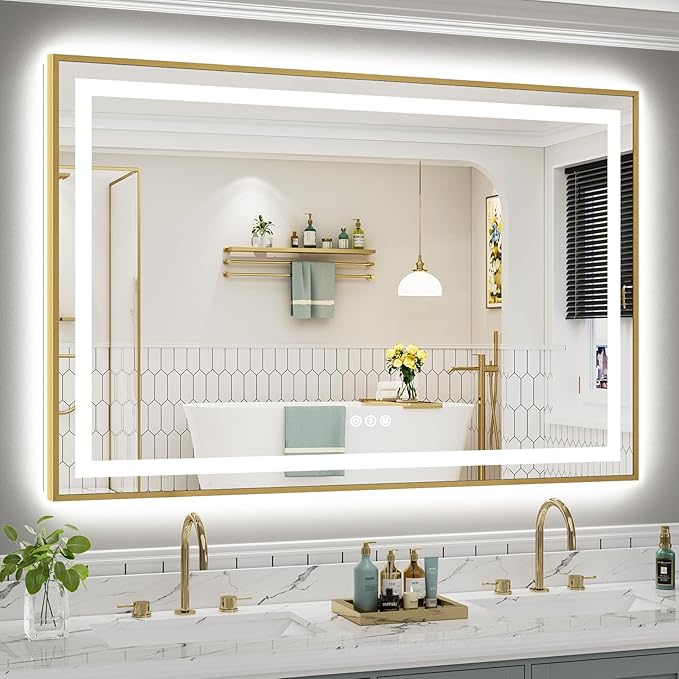 60x40 Inch LED Bathroom Mirror by Briivuemodernmirrors