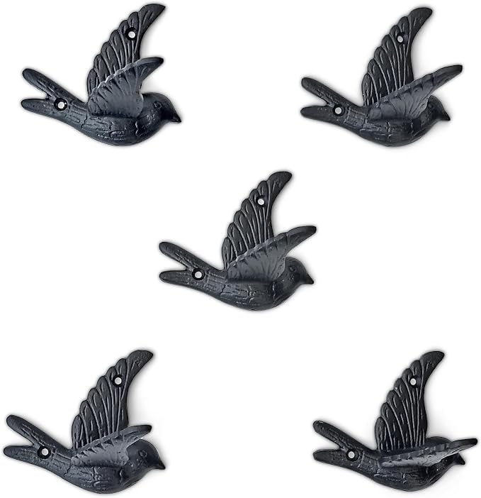 Ambipolar Flying Bird Iron Cast Decorative Bird Wall Mounted Coat Hooks - Image 5