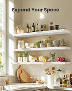AMADA HOMEFURNISHING 47.2" L Floating Shelves, Wall Shelves Set of 3 - Image 3