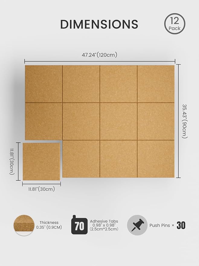 Bumusty Large Cork Board 48" x 36" Alternative - Image 2