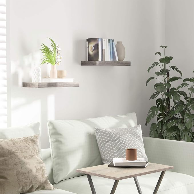 HOOBRO Floating Shelves for Wall, Wall Mounted Shelf Set of 2, 15.7" Hanging - Image 4