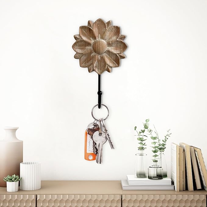 dwellington Flower Towel Hooks Decorative Hooks Hanger - Image 3