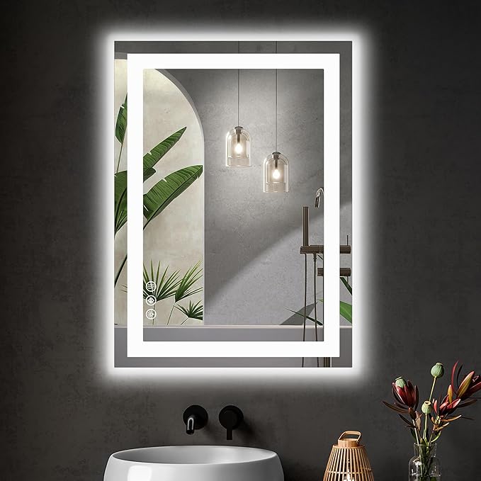 DUMOS 24.1"x32.1" LED Bathroom Mirror, Smart Anti-Fog Bathroom Vanity Mirror by DumosLifestyle