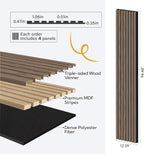 Olanglab Wood Wall Panels 4 Pack, Wood Slat Acoustic Wall Panels, 94.5"x12.6" - Image 4