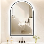 Arched LED Bathroom Mirror 24"x36", Dimmable-LED Mirror by OUMUSUMIRROR