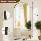 GLSLAND-77 x38 Arched Full Length Mirror - Image 5