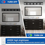 IZORRO LED Modern Bathroom Lights Fixtures, Matte Black Acrylic Wall Lighting - Image 5