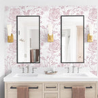 Yasinet Pink Floral Wallpaper Boho Peel and Stick Wallpaper Pink and White - Image 6