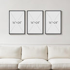 Framed Black and White Abstract Wall Art, 3 Piece Modern Canvas Prints - Image 3