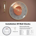 Ergocar Wall Clock, Art Deco Wall Clock, Non-Ticking Silent Modern Metal Wall - Image 6
