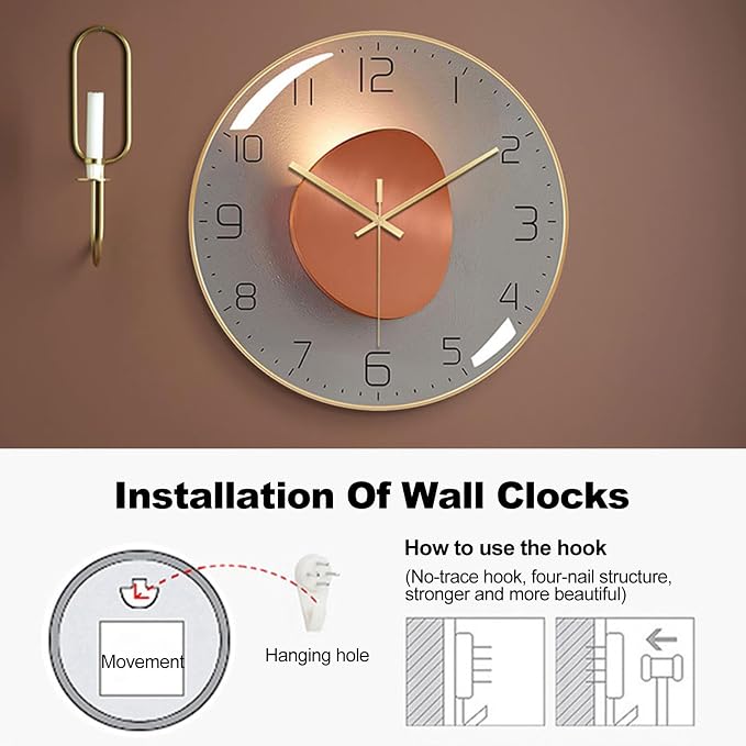 Ergocar Art Deco Silent Wall Clock - Image 6
