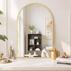 Arched Wall Mirror 38x26 Inch Gold Bathroom Vanity Mirror - Image 6