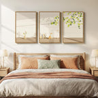 Framed Modern Neutral Wall Art for Living Room, 3 Piece Nature Summer Cozy - Image 2