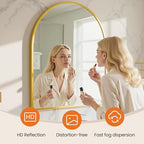 Sweetcrispy 31"x32" Arched Gold Bathroom Mirrors - Image 2