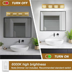 IZORRO LED Modern Bathroom Lights Fixtures, Brushed Glod Acrylic Wall Lighting - Image 5