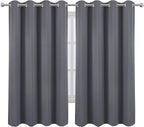 LEMOMO Grey Blackout Curtains 66 x 63 Inch Length/Set of 2 Curtain - Image 2