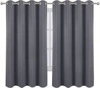 LEMOMO Grey Blackout Curtains 52 x 63 Inch/Gray Curtains Set of 2 Panels/Room - Image 2